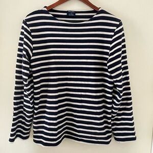 Saint James for J.Crew 100% Cotton Navy and Off-White  Marinière Striped Sweater